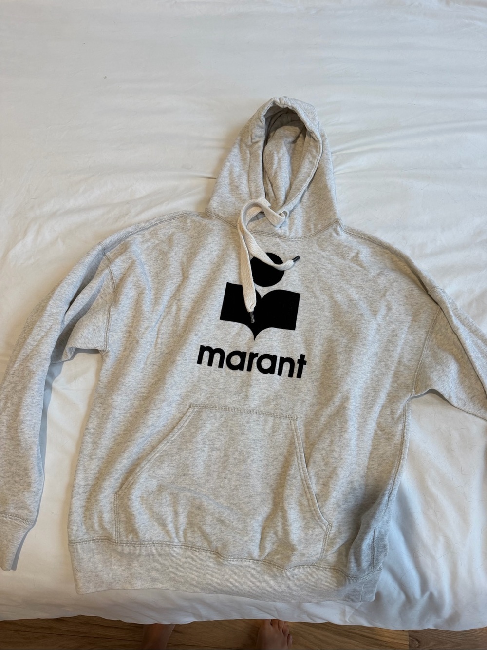 Isabel Marrant Etoile Light Beige Hoodie with Black Logo